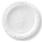 White Reusable Plastic Plates 15pcs