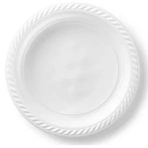 White Reusable Plastic Plates 15pcs