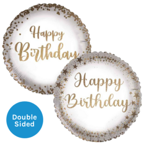 White and Gold Happy Birthday