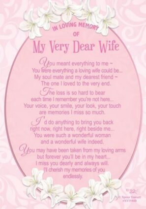 Wife Memorial Graveside Card