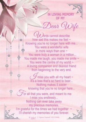 Wife Open Memorial Graveside Card